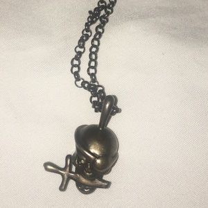 Black Rhodium Pirate Skull and Dagger Pendant